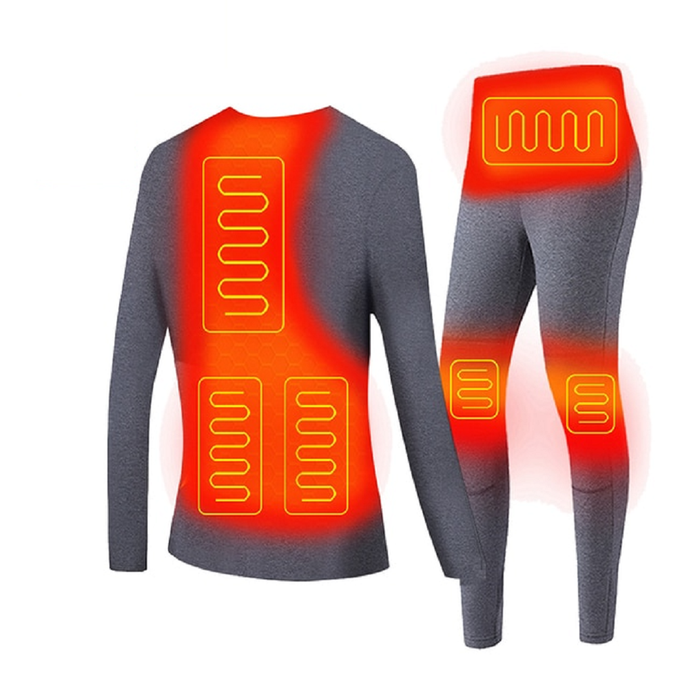 Men's Electric Heated Long Johns Thermal Underwear Set with USB Power and Flatlock Seams - Image 4