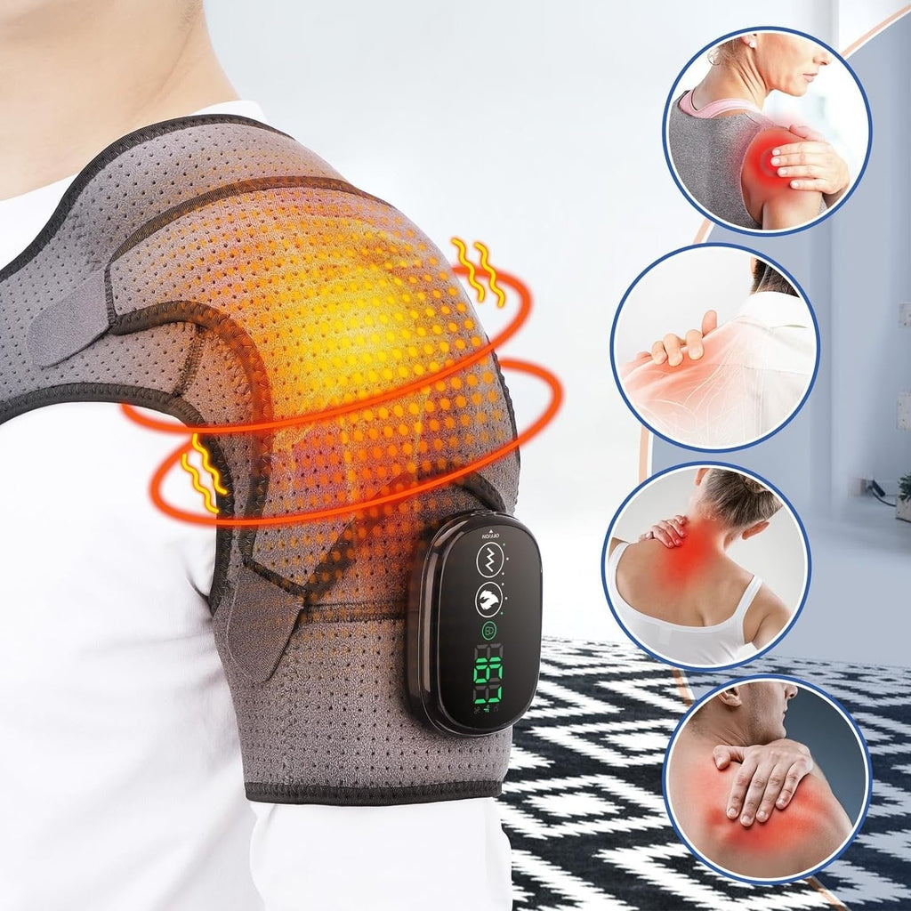 Men's Electric Shoulder Heating Pad with Vibration Massage and Heat Pack for Pain - Image 1