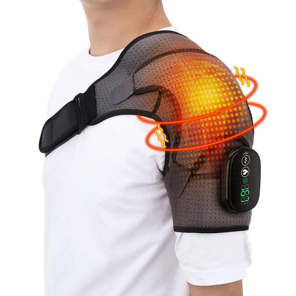Men's Electric Shoulder Heating Pad with Vibration Massage and Heat Pack for Pain - Image 2