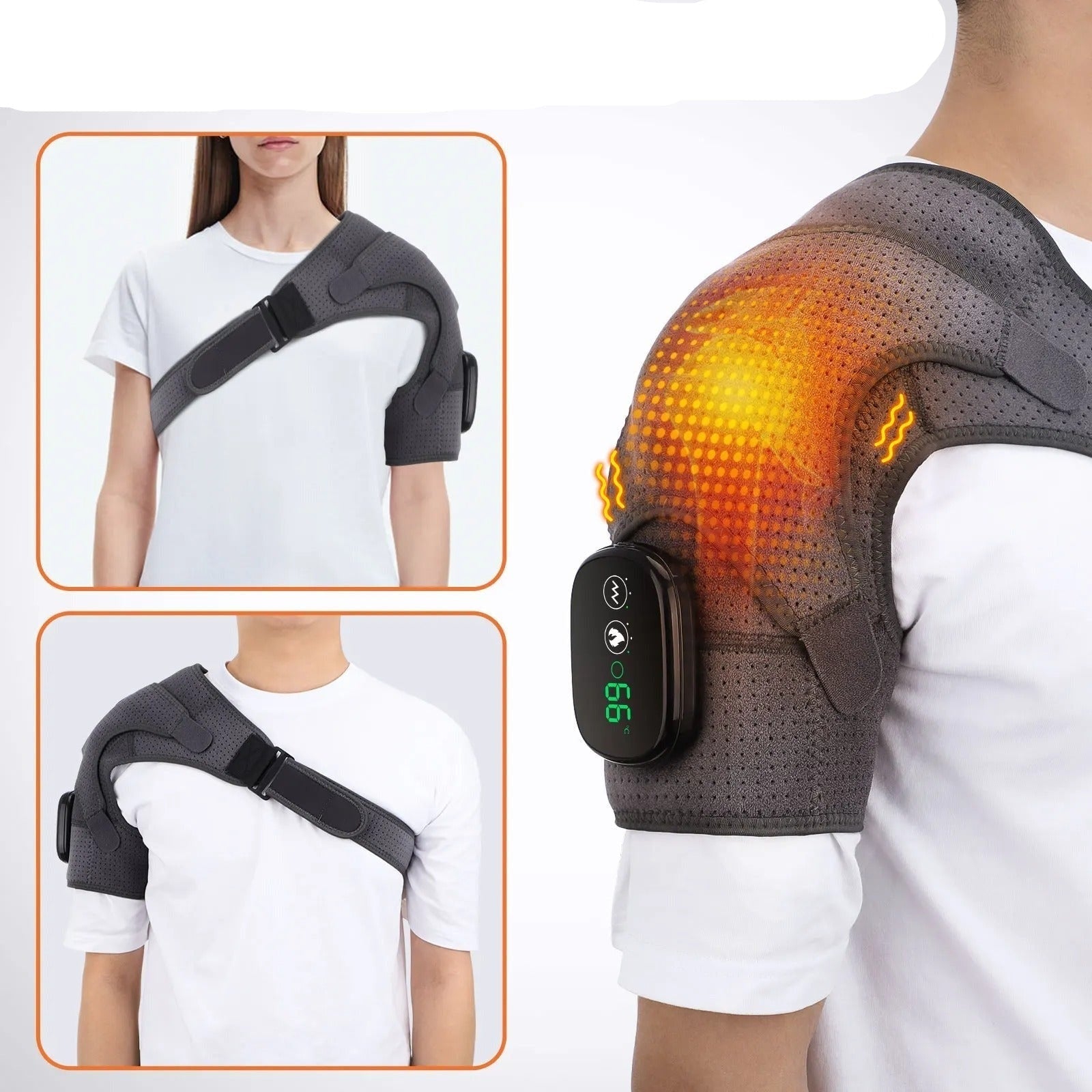 Men's Electric Shoulder Heating Pad with Vibration Massage and Heat Pack for Pain - Image 5