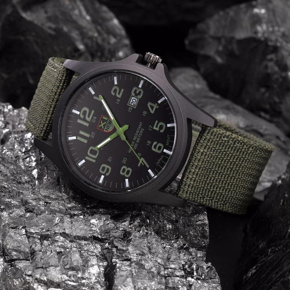 Men's Field Watch Tactical Analog with Nylon Strap Military Scale for Outdoor Adventure - Image 8