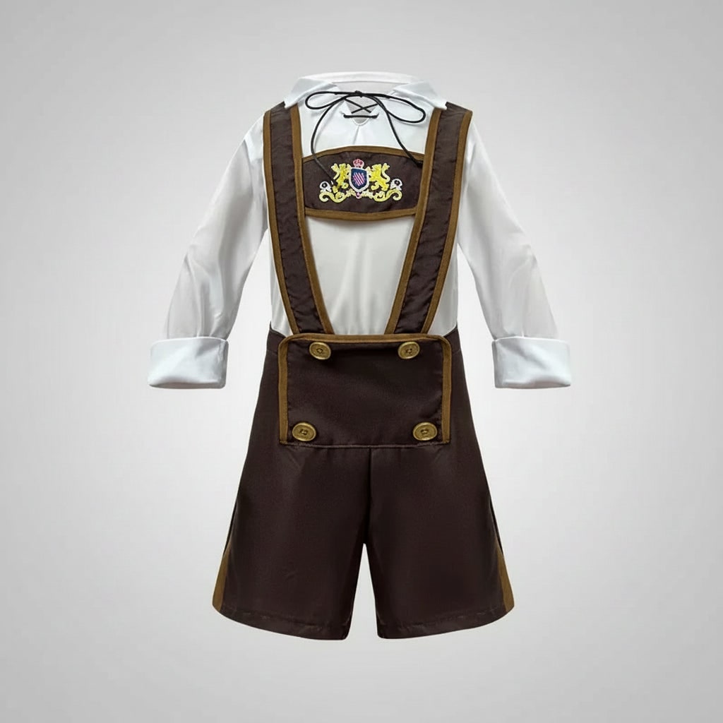 Men's Halloween Oktoberfest Costume Outfit with Lederhosen Dirndl Suspenders and Lace-Up Corset Bodice - Image 4