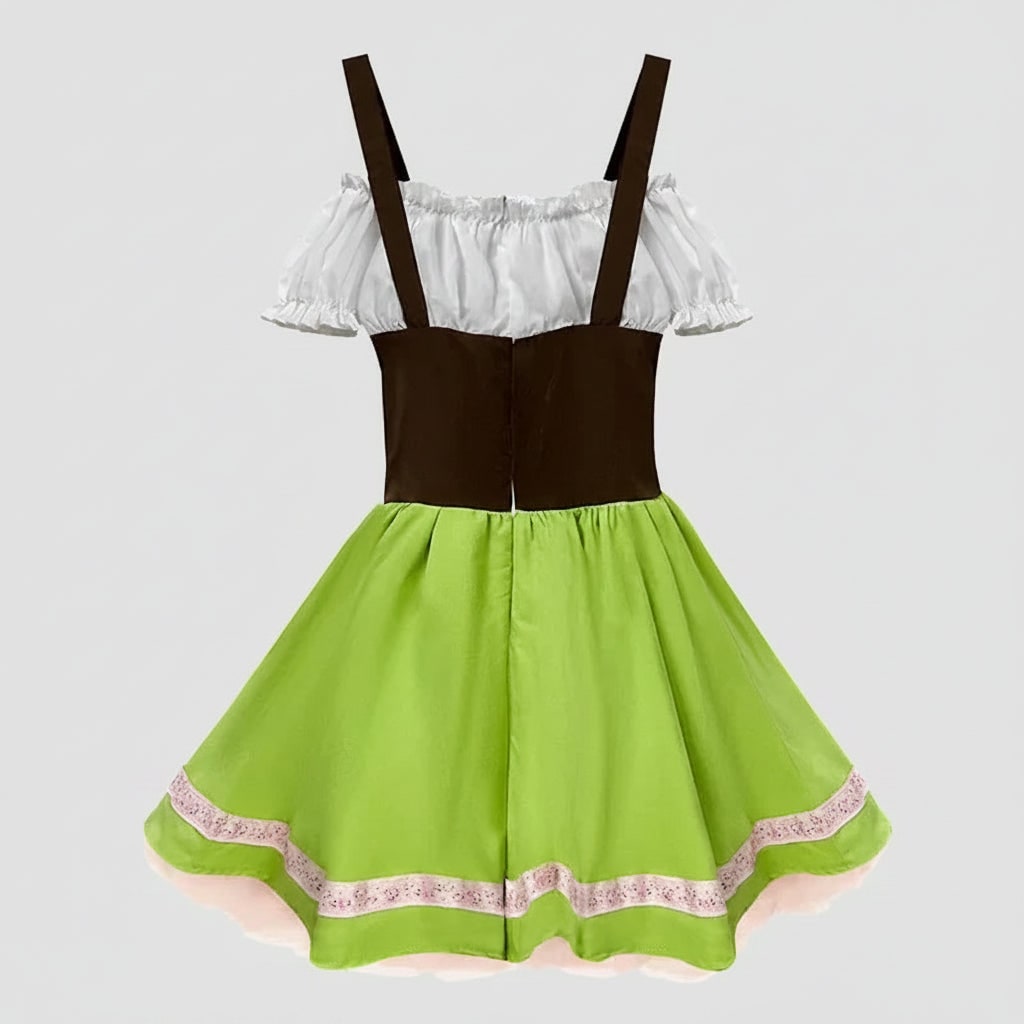 Men's Halloween Oktoberfest Costume Outfit with Lederhosen Dirndl Suspenders and Lace-Up Corset Bodice - Image 5