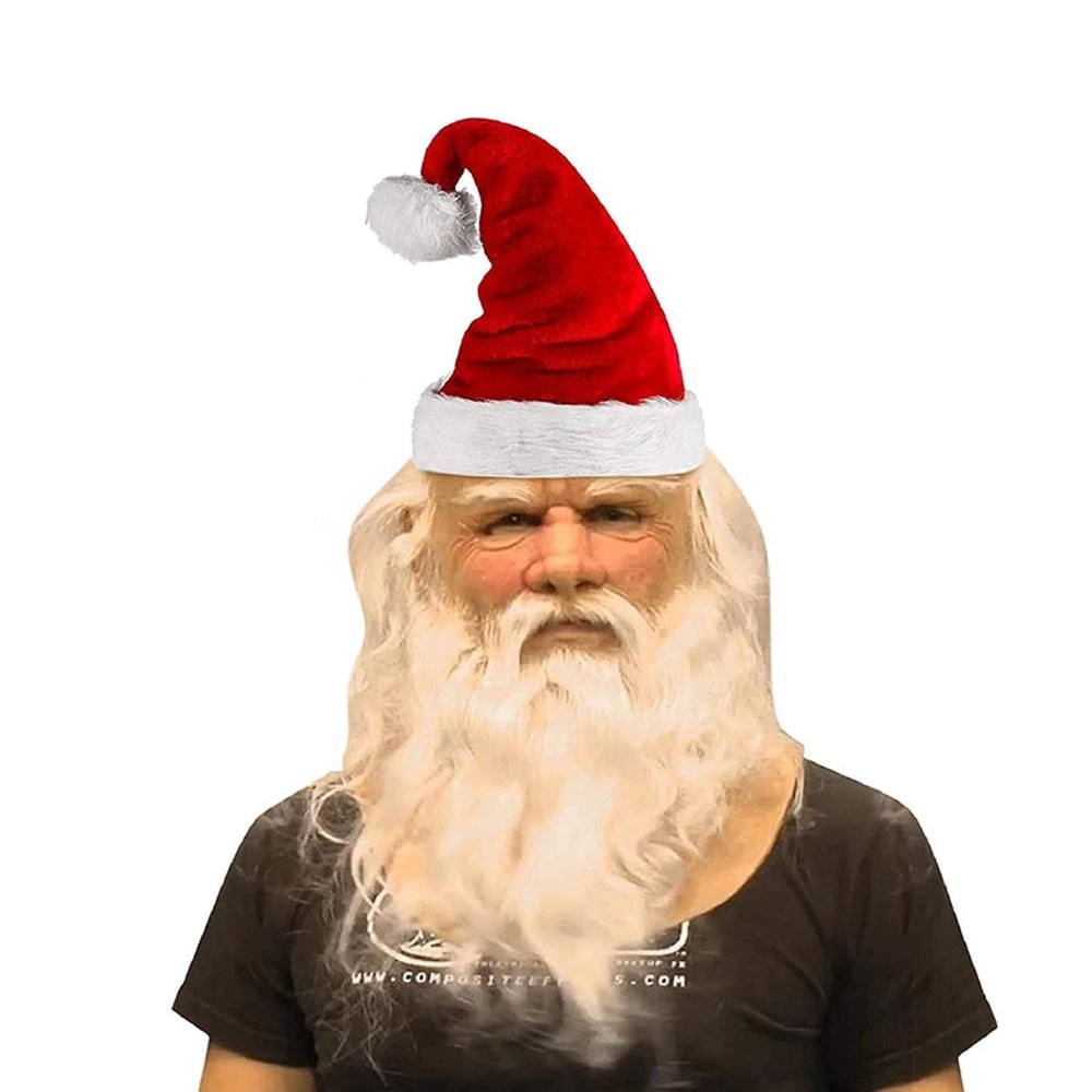 Men's Halloween Realistic Silicone Old Man Mask with Facial Hair and Chest Bib - Image 18