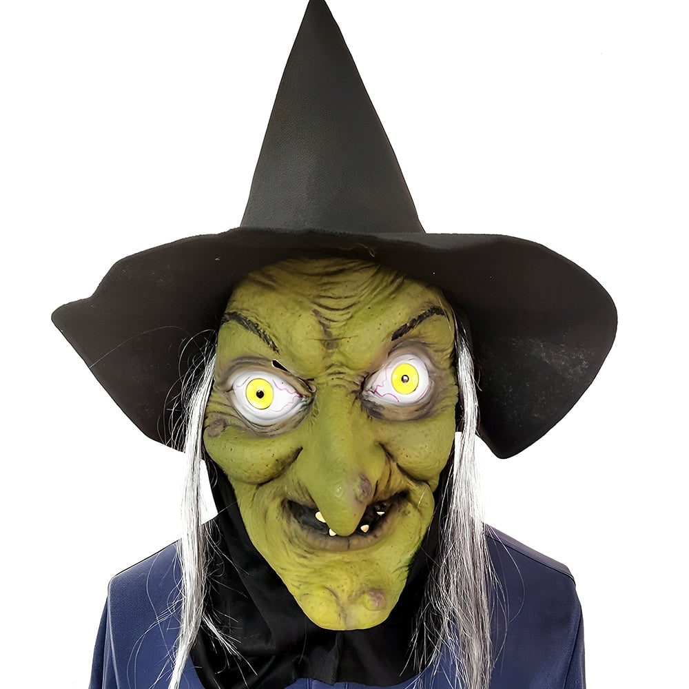 Men's Halloween Realistic Silicone Old Man Mask with Facial Hair and Chest Bib - Image 19
