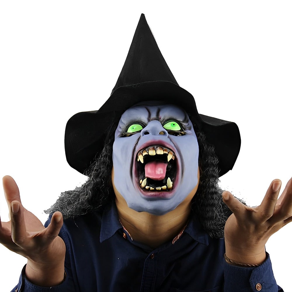Men's Halloween Realistic Silicone Old Man Mask with Facial Hair and Chest Bib - Image 21