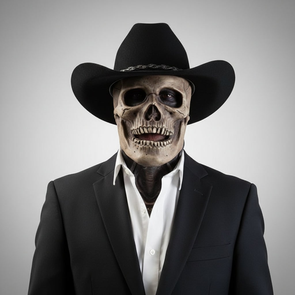 Men's Halloween Skull Skeleton Mask with Exposed Brain and Ribcage Latex Full Head Creepy Costume - Image 2