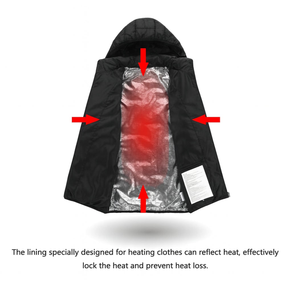 Men's Heated Puffer Winter Jacket with Temperature Control and Built-In Hood Coat - Image 6