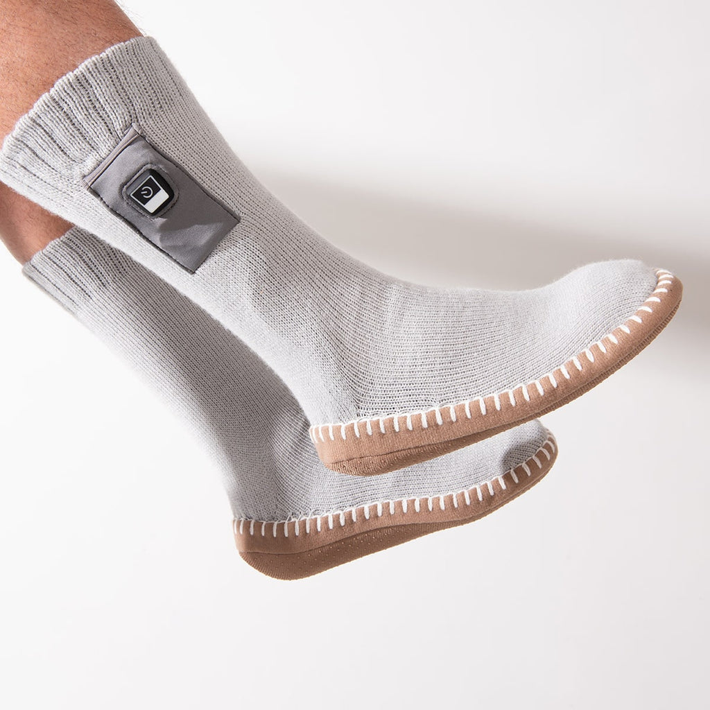 Men's Heated Socks Slipper with Rechargeable Battery and Non-Slip Grippers for Foot Warmer - Image 2