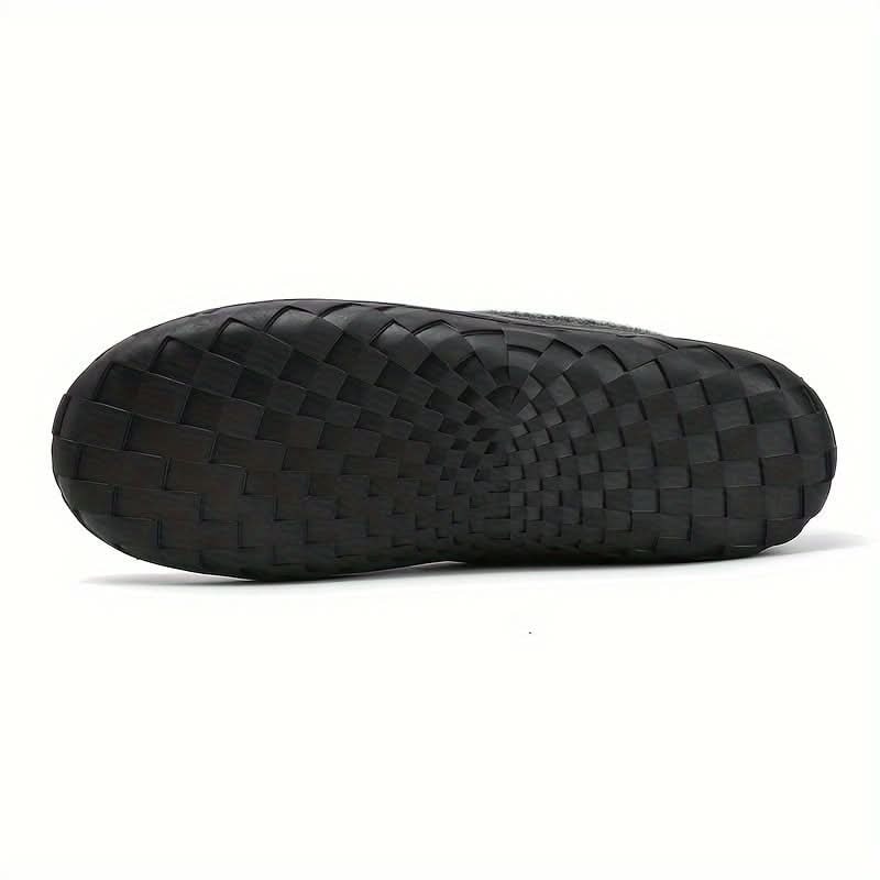 Mens House Slippers Moccasin Slip-On Fleece Rubber Sole Suede Warm - Image 8