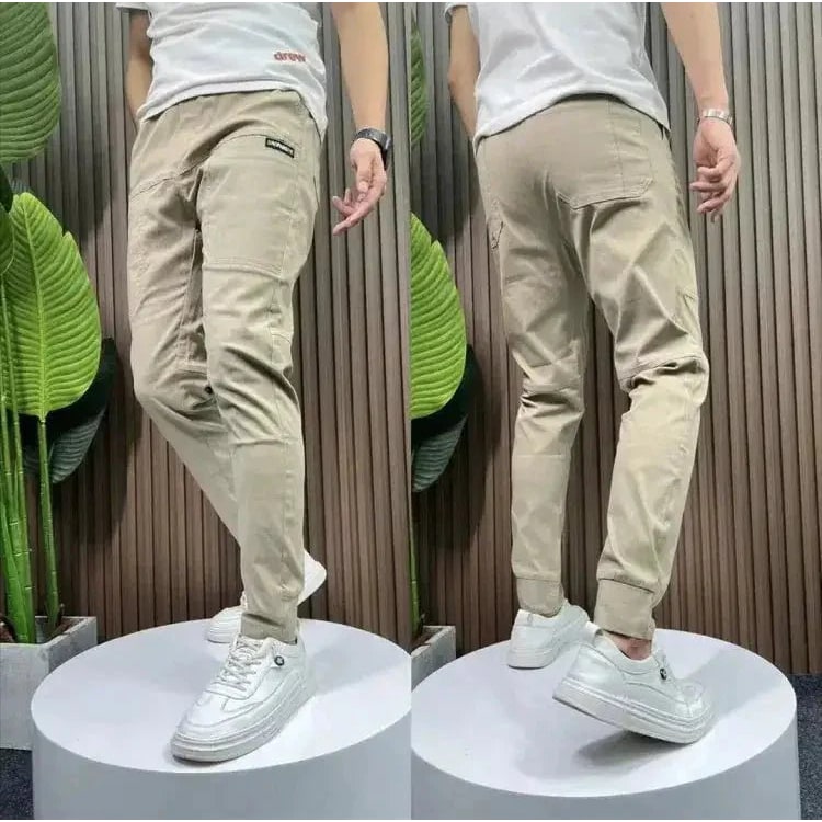 Mens Jogger Pants Slim Fit Stretch Tapered Lightweight Pockets - Image 4