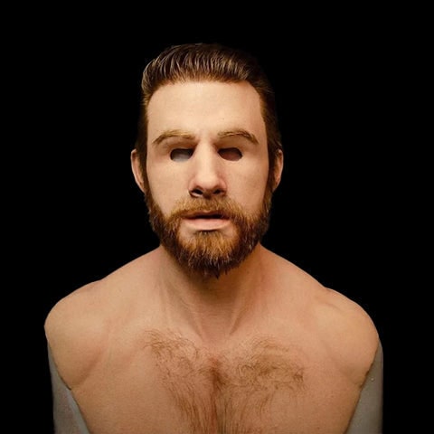 Men's Old Man Mask with Realistic Silicone Chest Bib and Creepy Halloween Details - Image 15