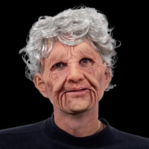 Men's Old Man Mask with Realistic Silicone Chest Bib and Creepy Halloween Details - Image 18