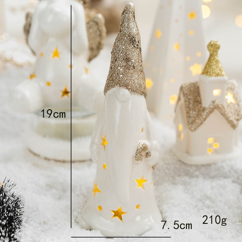 Men's Pre Lit Glass Tabletop Christmas Tree with LED Lights and Star Topper - Image 11