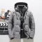 Men's Quilted Winter Jacket with Adjustable Hood and Zippered Pockets - Image 9