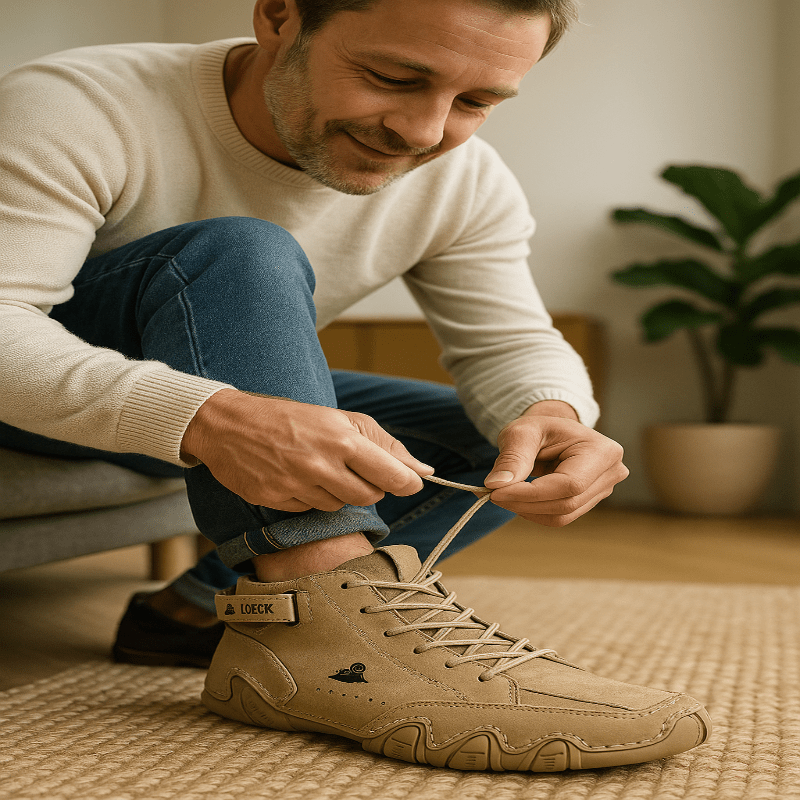 Mens Shoes Ankle Boots Lace Up Suede Leather High Top Casual Waterproof - Image 2