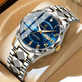 Mens Sports Analog Dress Watch Day Date Sunburst Dial Metal Bracelet - Image 6