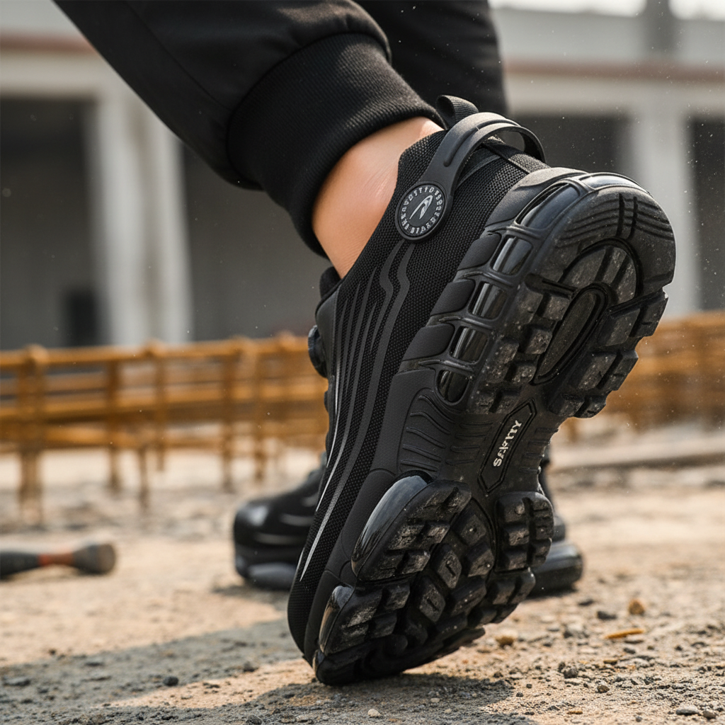 Men's Steel Toe Shoes with Rotary Dial Closure Reflective Stripes and Padded Collar - Image 8