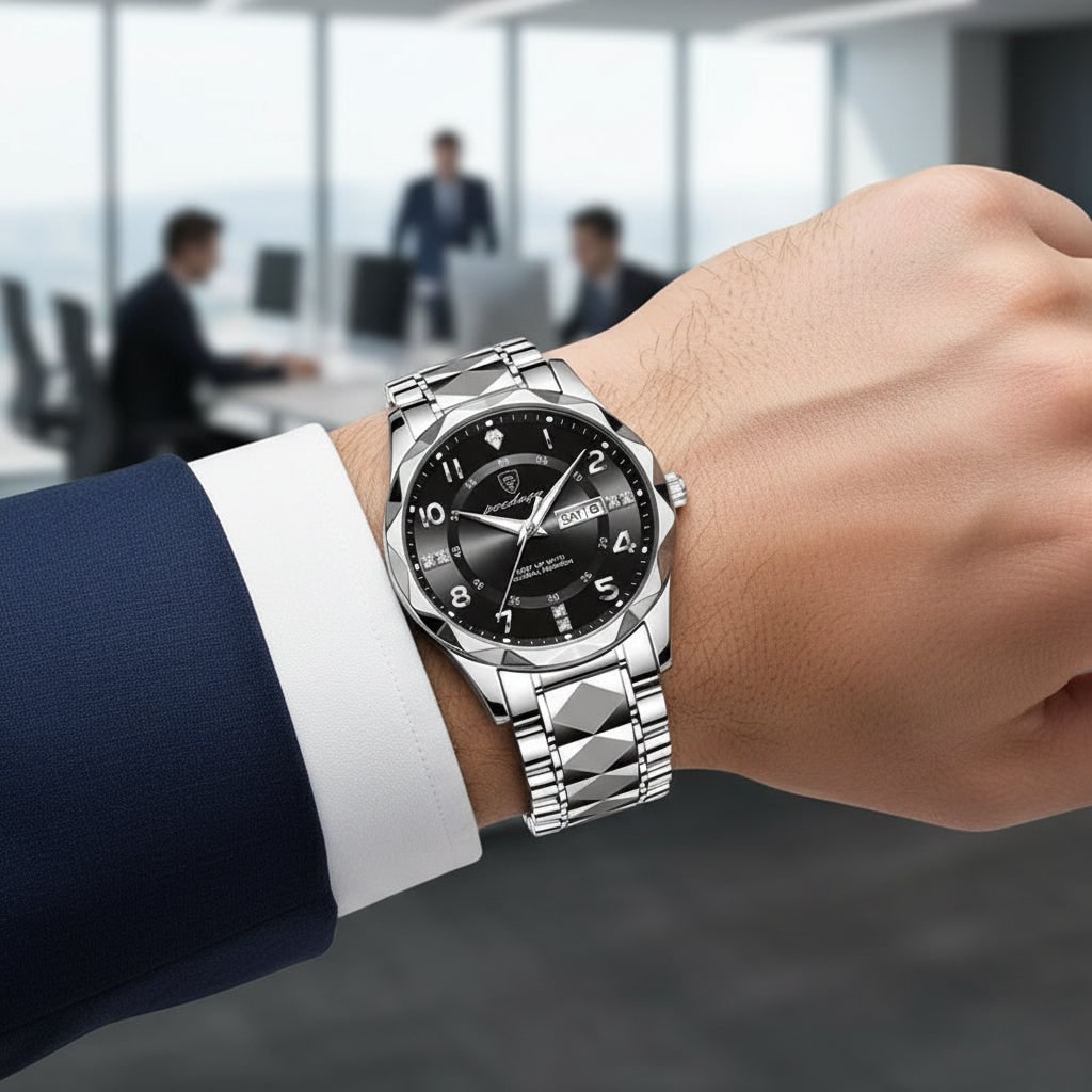 Men's Watches Luxury Analog Sport Watch Metal Link and Day Date Window Wrist - Image 6