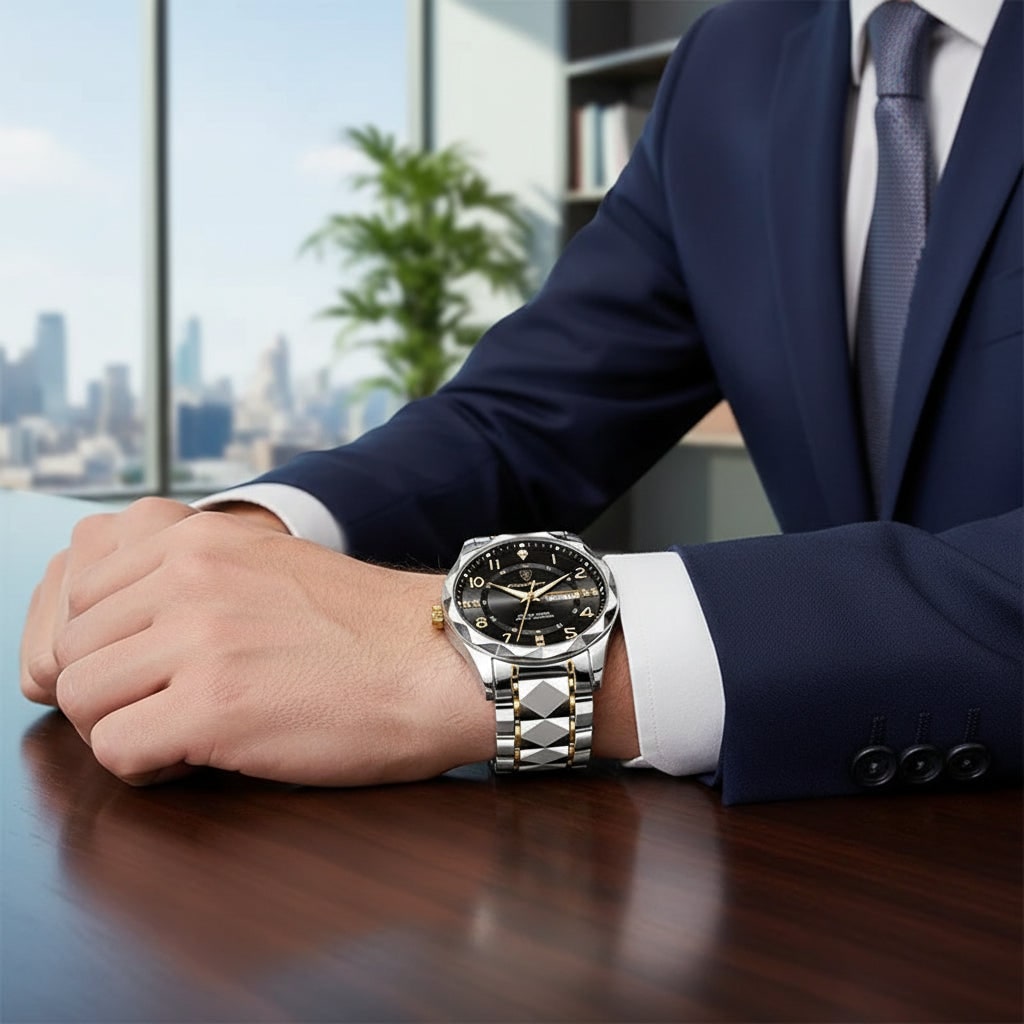 Men's Watches Luxury Analog Sport Watch Metal Link and Day Date Window Wrist - Image 7