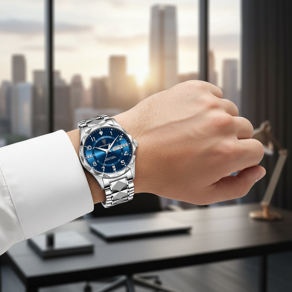 Men's Watches Luxury Analog Sport Watch Metal Link and Day Date Window Wrist - Image 8