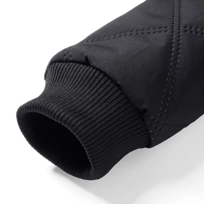Men's Winter Jacket with Diamond-Quilted Shell and Fleece Lining Stand Collar - Image 10