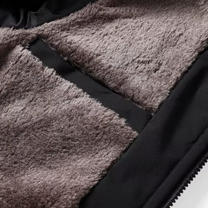 Men's Winter Jacket with Diamond-Quilted Shell and Fleece Lining Stand Collar - Image 6