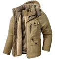 Men's Winter Jacket with Fleece Lining Detachable Hood and Canvas Shell - Image 1