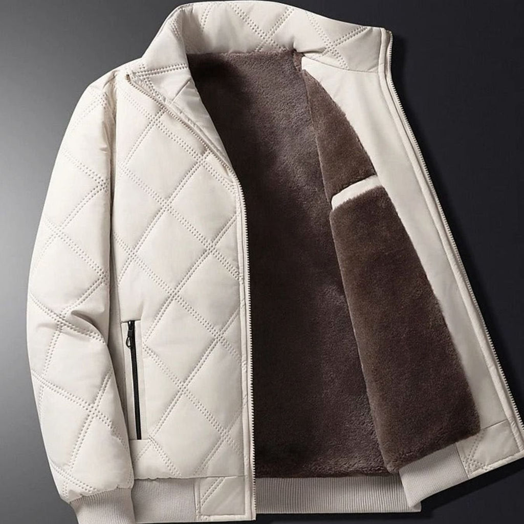 Men's Winter Jacket with Quilted Bomber Shell and Plush Fleece Lining - Image 12