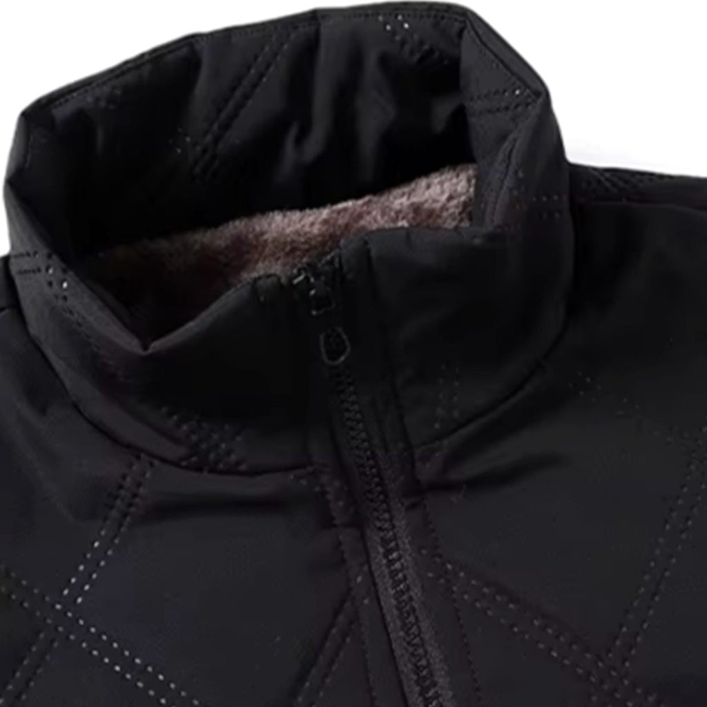 Men's Winter Jacket with Quilted Bomber Shell and Plush Fleece Lining - Image 5