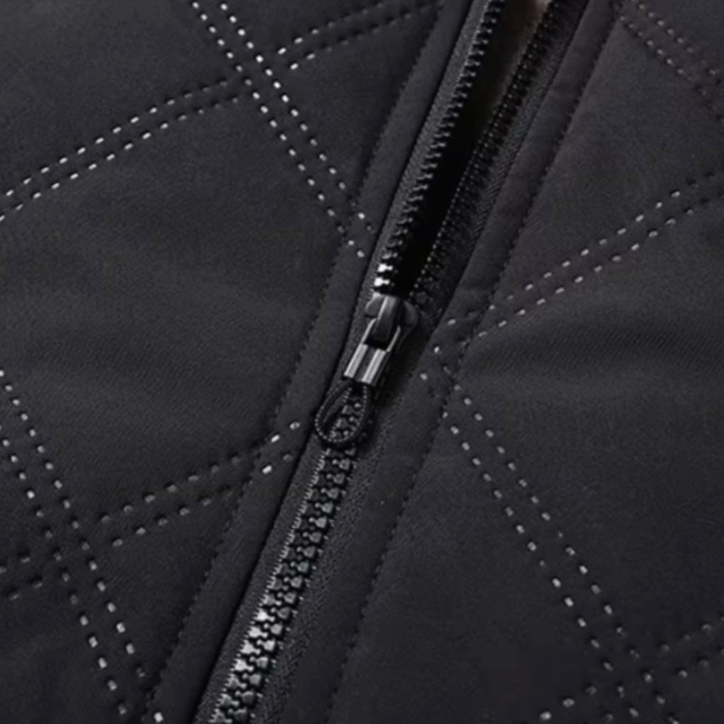 Men's Winter Jacket with Quilted Bomber Shell and Plush Fleece Lining - Image 7