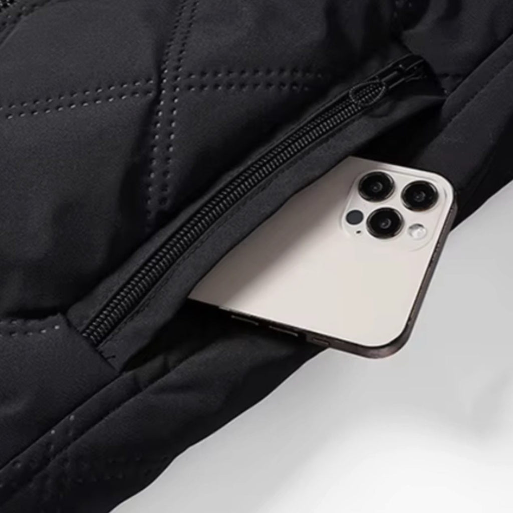 Men's Winter Jacket with Quilted Bomber Shell and Plush Fleece Lining - Image 8
