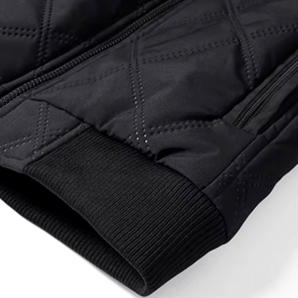 Men's Winter Jacket with Quilted Bomber Shell and Plush Fleece Lining - Image 9