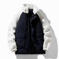Men's Winter Jacket with Sherpa Fleece Sleeves and Color-Block Design - Image 5