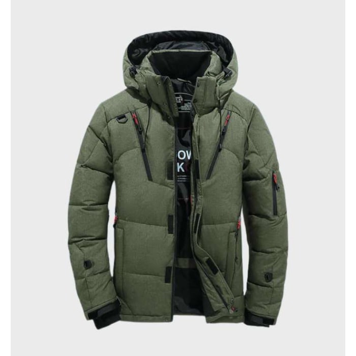 Men's Winter Jackets Hooded Puffer with Padded Insulation and Zip Pockets - Image 3