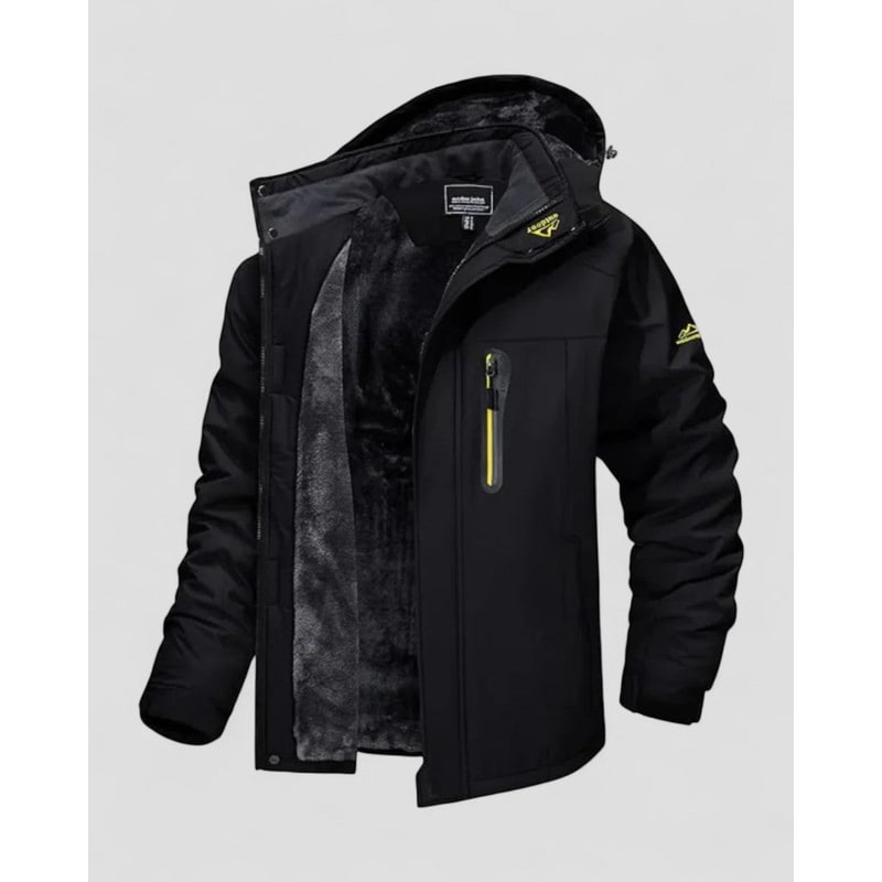 Men's Winter Jackets Water-Resistant with Fleece Lining and Adjustable Hood - Image 1