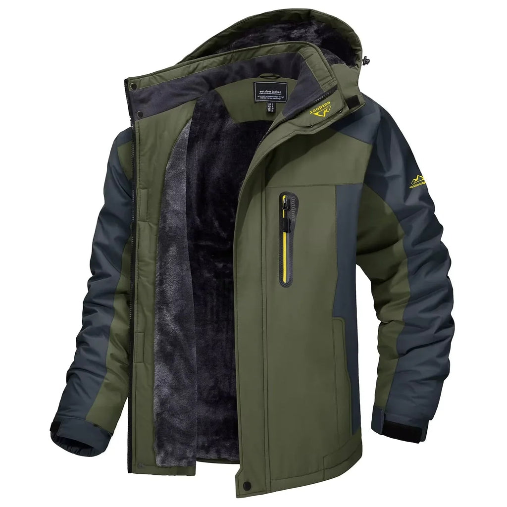 Men's Winter Jackets with Waterproof Shell and Fleece Lining Detachable Hood - Image 1
