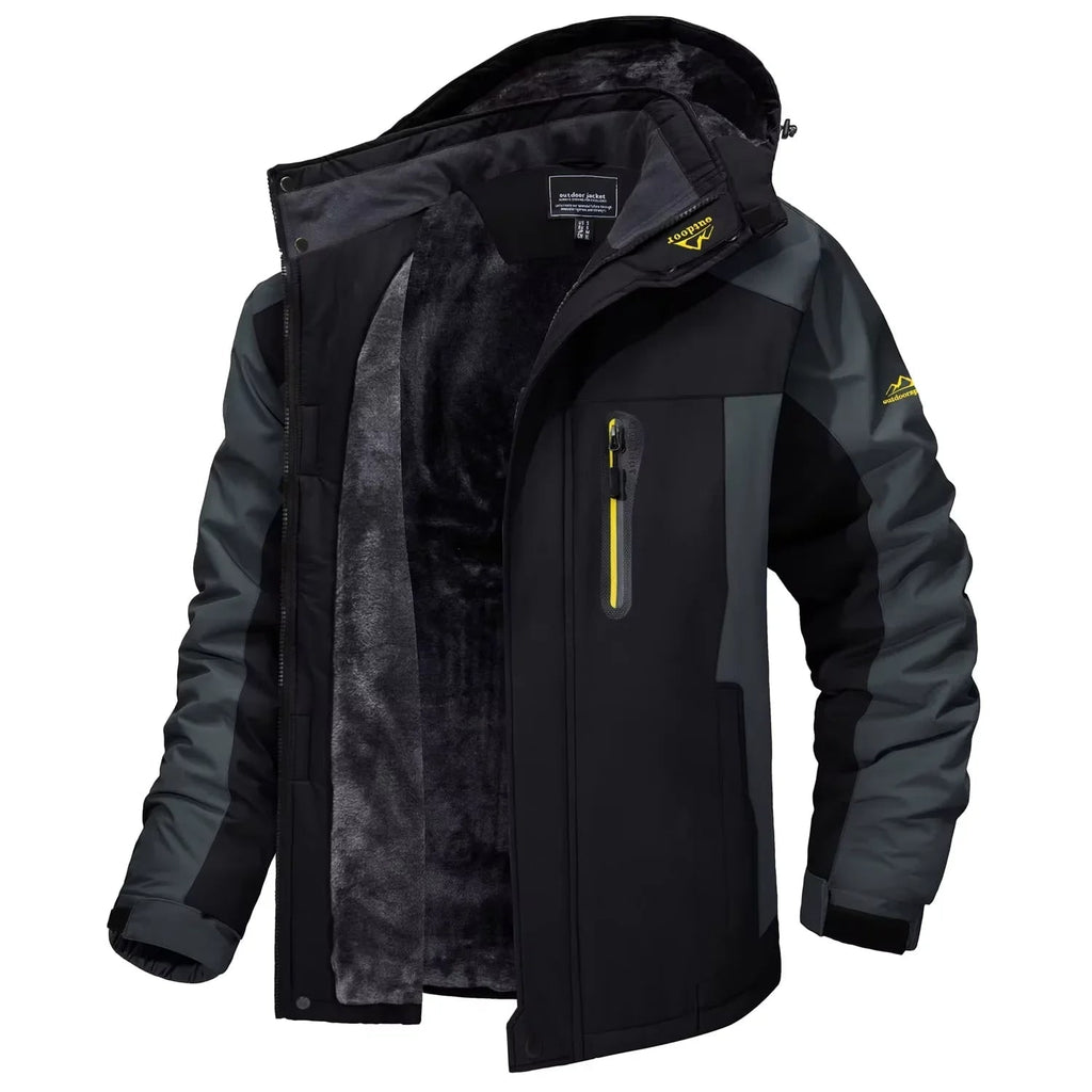 Men's Winter Jackets with Waterproof Shell and Fleece Lining Detachable Hood - Image 2