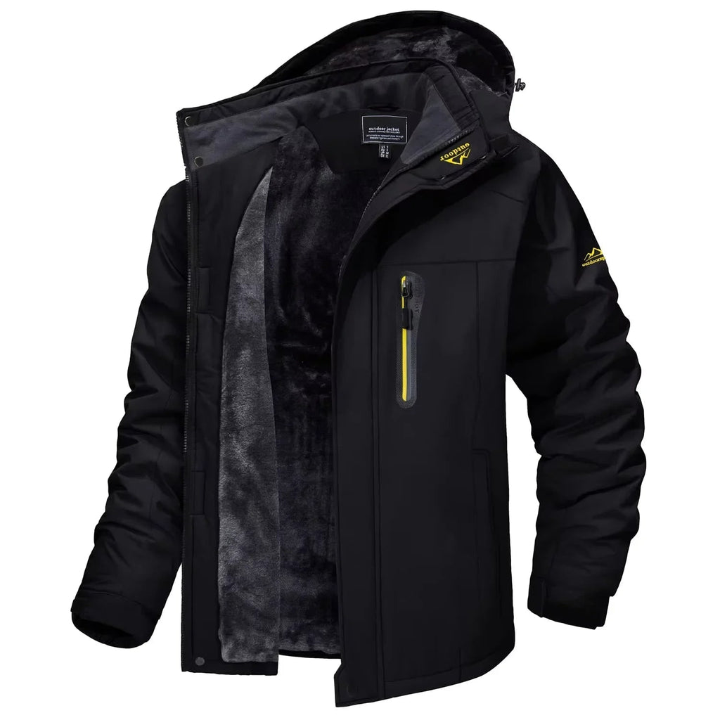 Men's Winter Jackets with Waterproof Shell and Fleece Lining Detachable Hood - Image 3