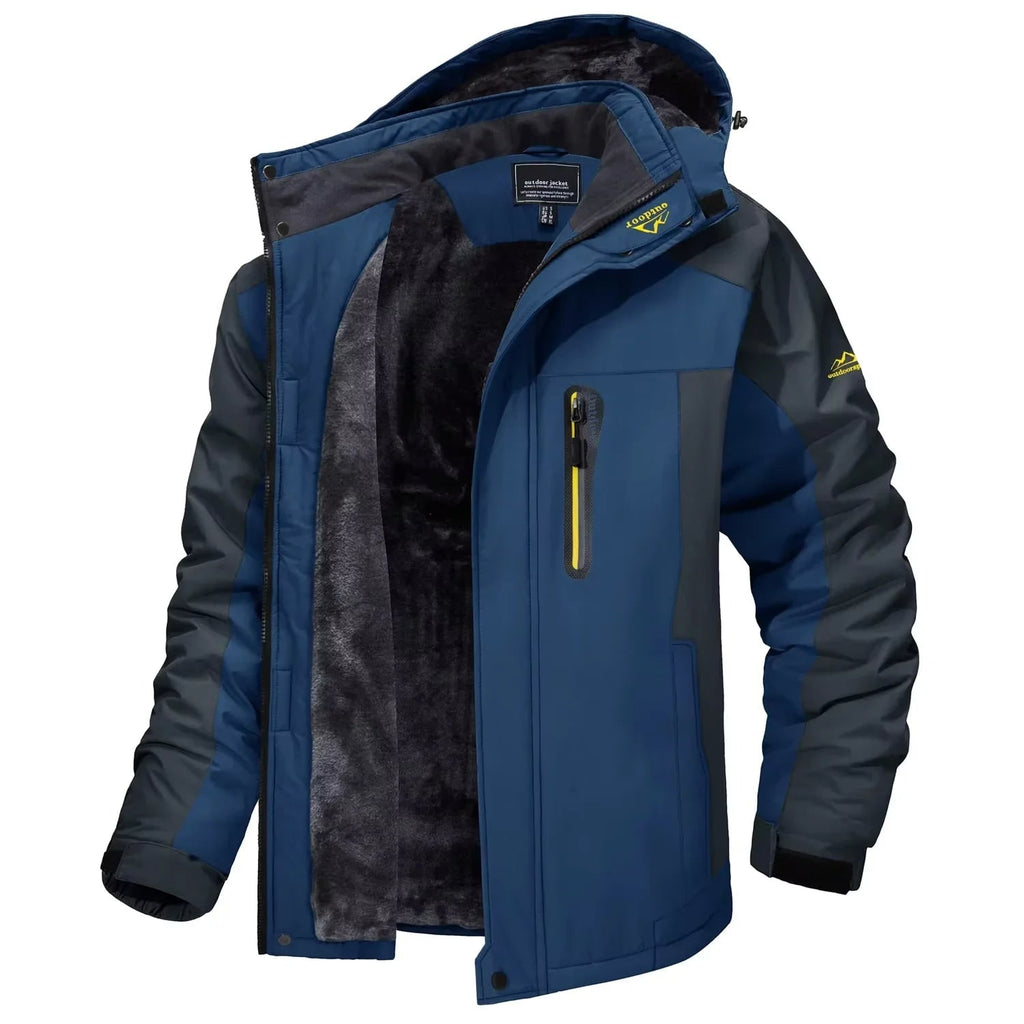 Men's Winter Jackets with Waterproof Shell and Fleece Lining Detachable Hood - Image 4