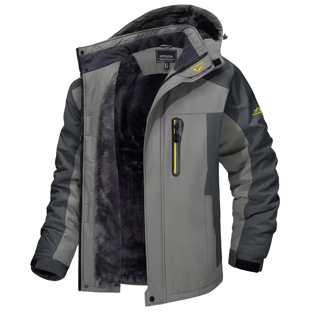 Men's Winter Jackets with Waterproof Shell and Fleece Lining Detachable Hood - Image 5