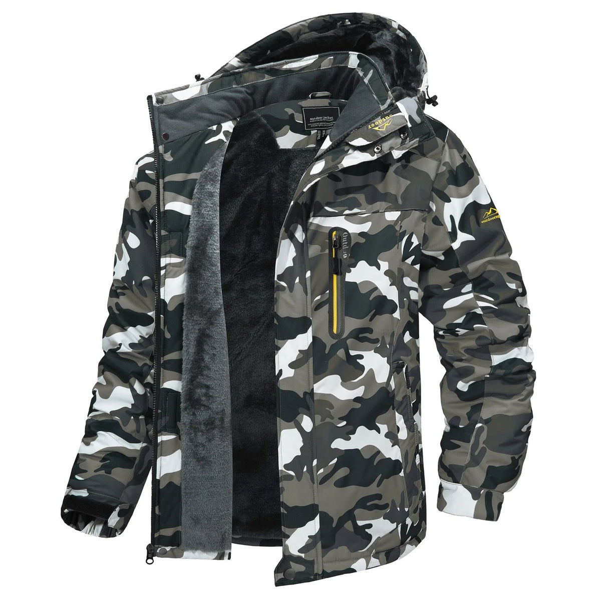 Men's Winter Jackets with Waterproof Shell and Fleece Lining Detachable Hood - Image 6
