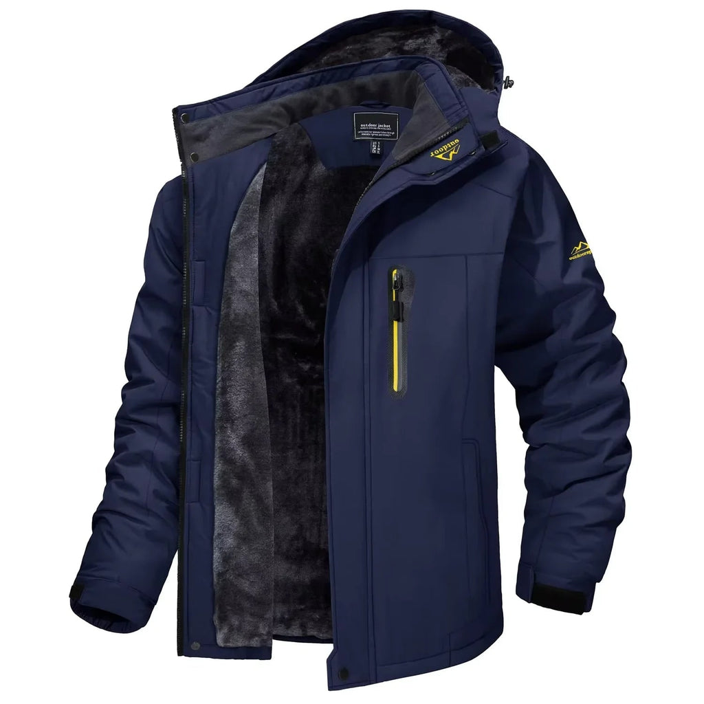 Men's Winter Jackets with Waterproof Shell and Fleece Lining Detachable Hood - Image 7