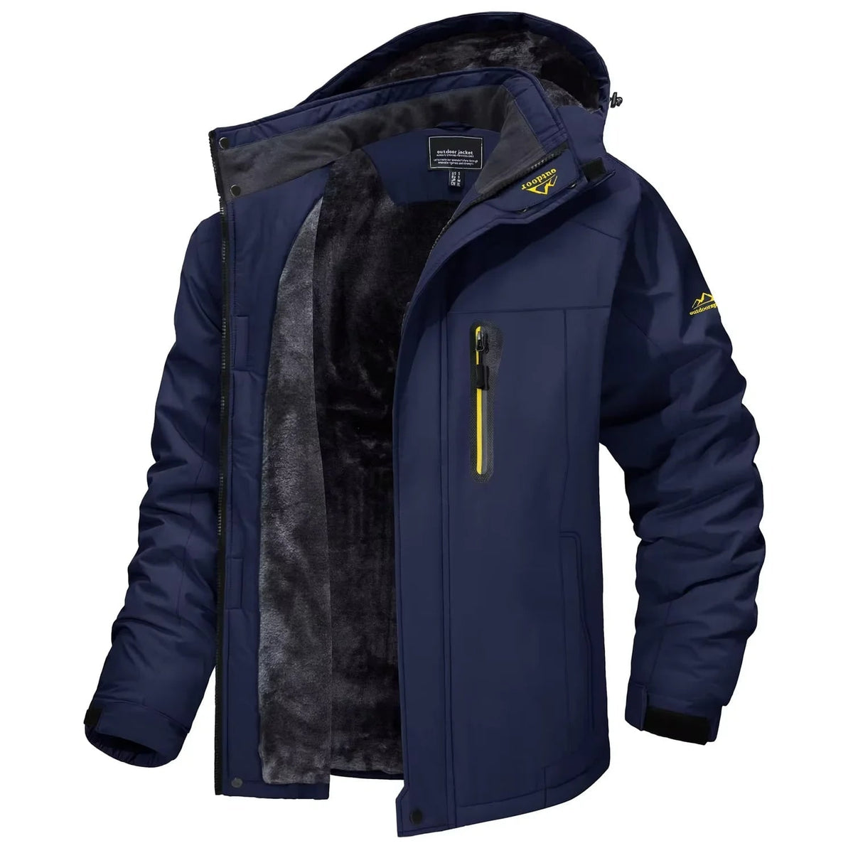 Men's Winter Jackets with Waterproof Shell and Fleece Lining Detachable Hood - Image 7