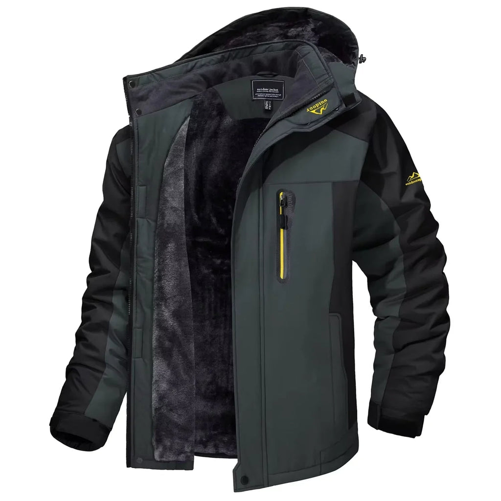 Men's Winter Jackets with Waterproof Shell and Fleece Lining Detachable Hood - Image 8