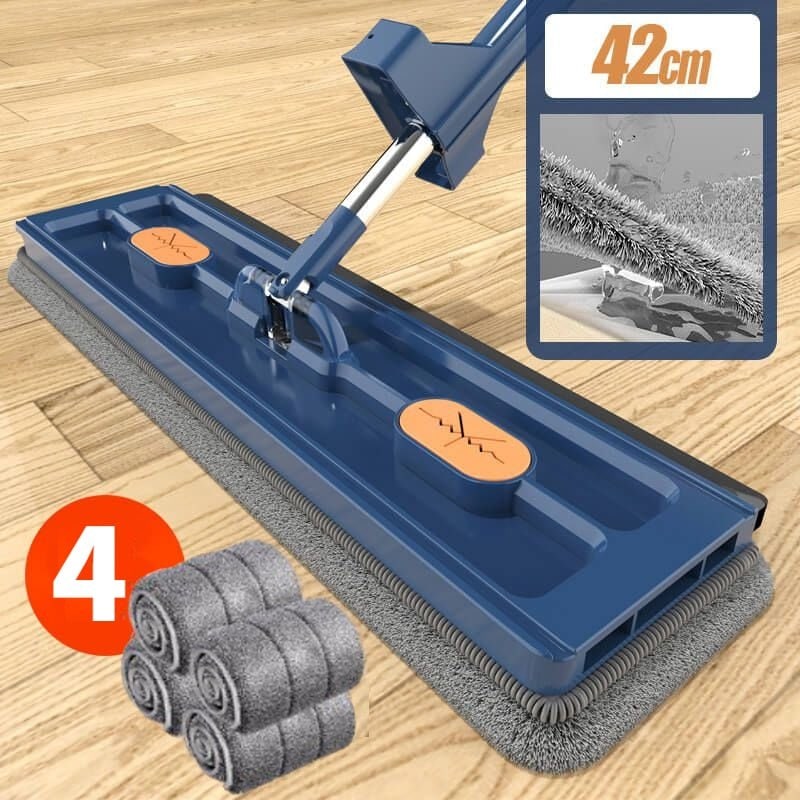 Microfiber Flat Mop Pads Self Wringing Squeeze Collapsible Bucket Self-wringing - Image 2