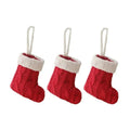 Mini Christmas Stockings with Cable Knit and Hanging Loop for Ornaments and Cutlery - Image 4