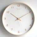 Minimalist Analog Wooden Wall Clock Silent Round Solid Wood 10 Inch - Image 1