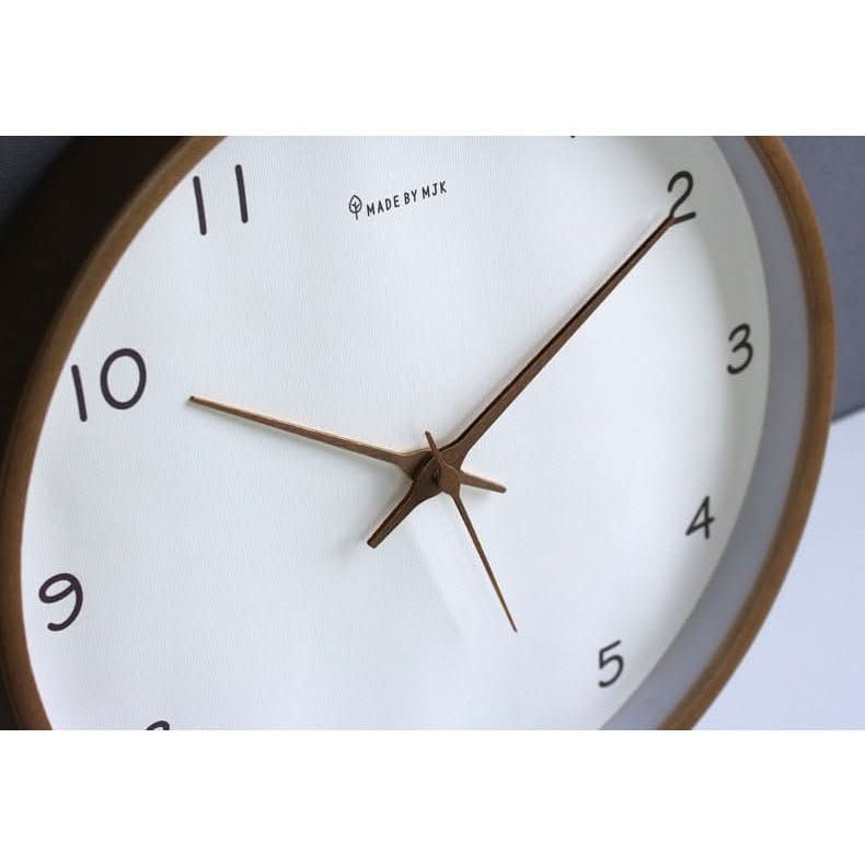 Minimalist Analog Wooden Wall Clock Silent Round Solid Wood 10 Inch - Image 6