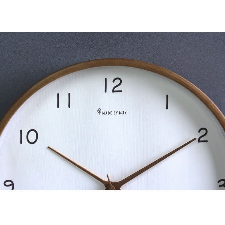 Minimalist Analog Wooden Wall Clock Silent Round Solid Wood 10 Inch - Image 7